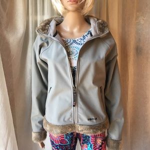 Marmot Furlong Hooded Shell Jacket with Faux Fur Trim